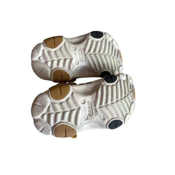 Disney Mickey Mouse Kids Crocs Size 10 Iconic Comfort Adjustable Strap White & B - Picture 4 of 4